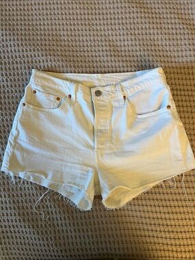 Levi's 501 White Denim Shorts
